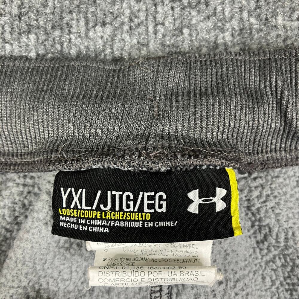 Under Armour Joggers Youth XL Gray Sweatpants Fleece Athletic Loose Fit - Picture 2 of 10